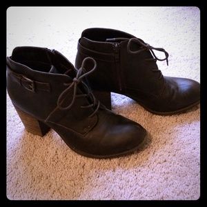 Dark Brown Heeled Booties